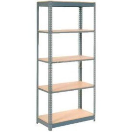 GLOBAL EQUIPMENT Heavy Duty Shelving 36"W x 18"D x 72"H With 5 Shelves - Wood Deck - Gray 717127